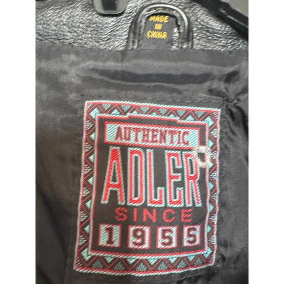 vintage Authentic Adler Black Leather Jacket Medium Size Womens Belted Vintage S - Picture 3 of 7